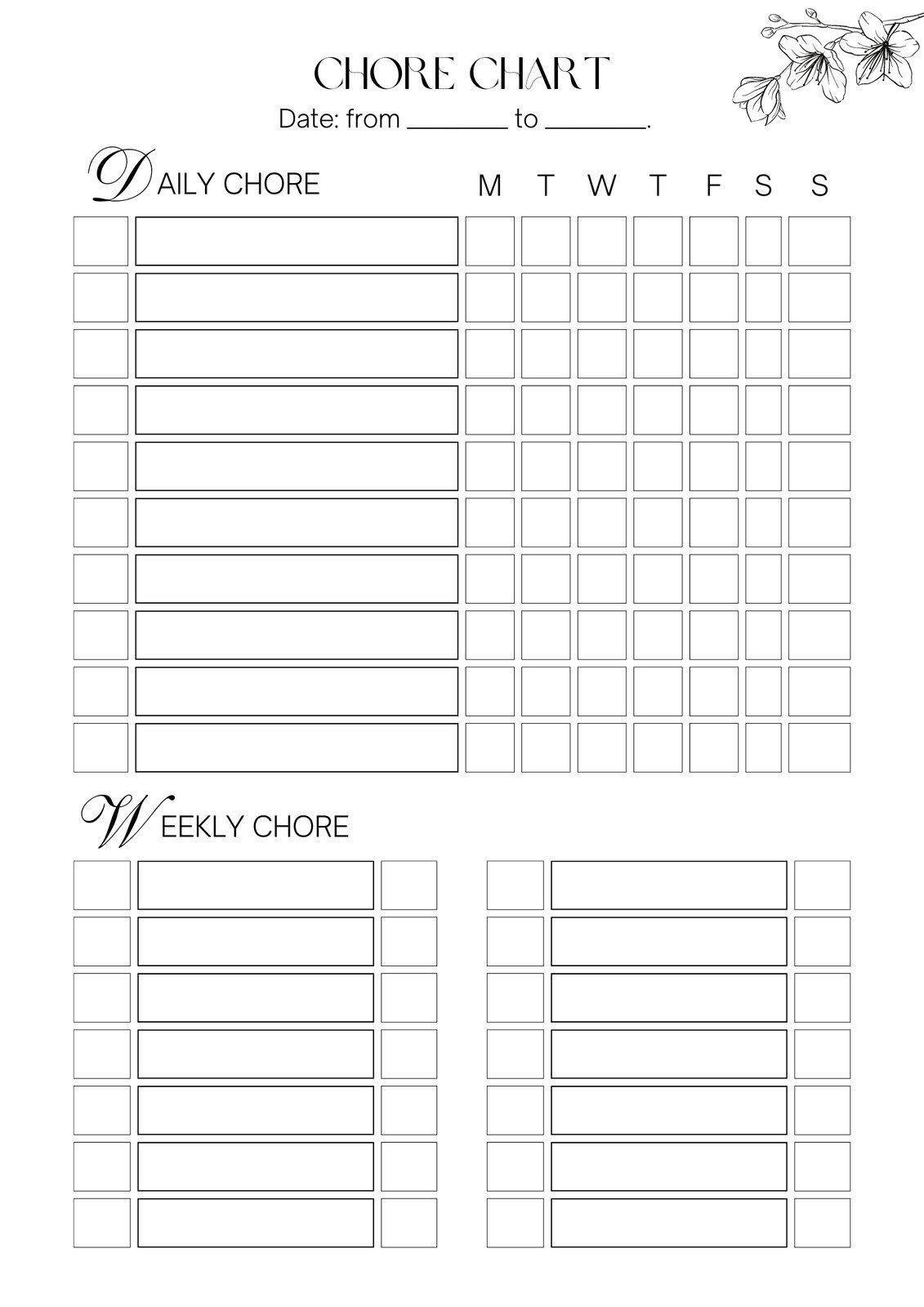 Free Customizable Chore Chart Templates To Print Canva