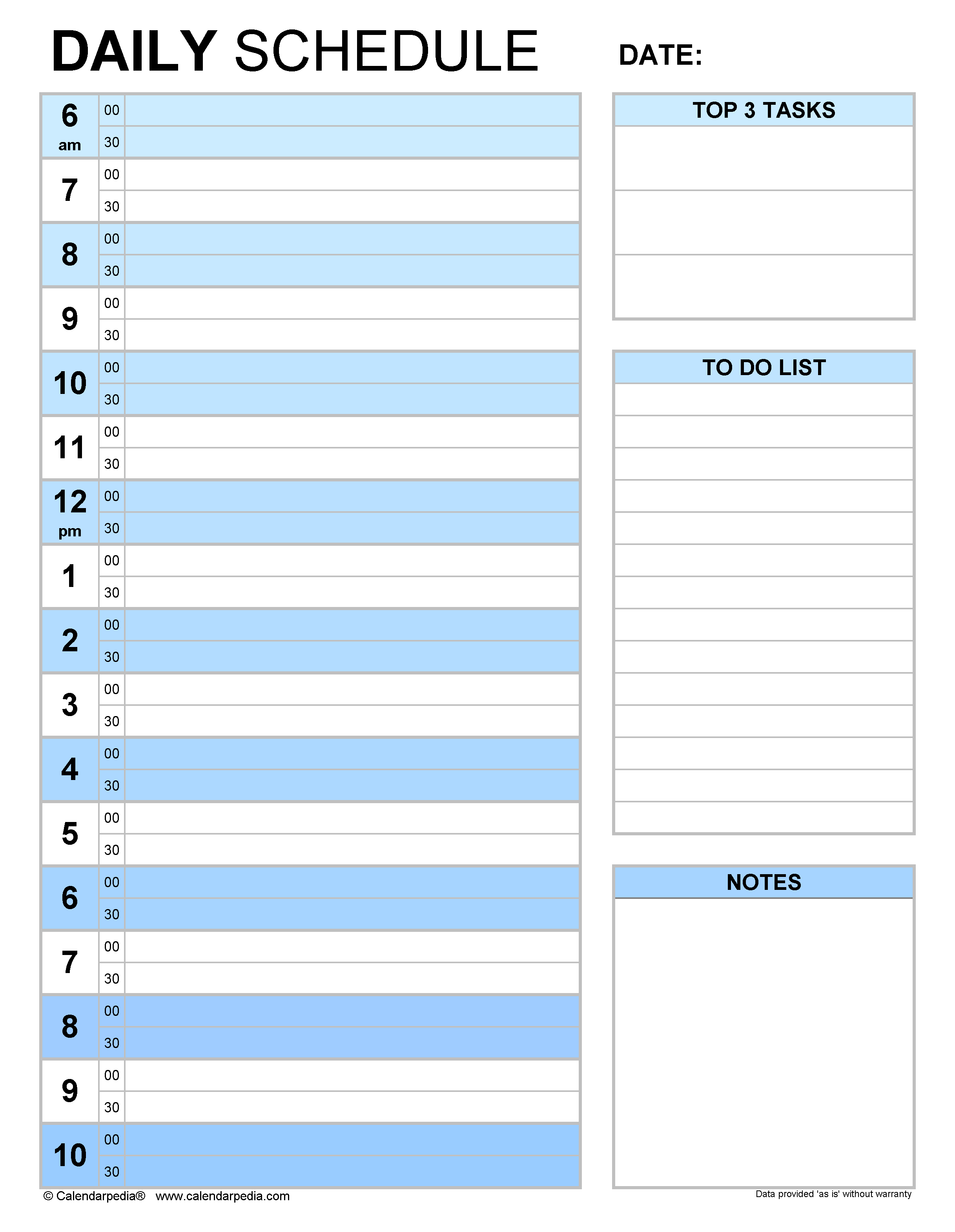 Free Daily Schedules In PDF Format 30 Templates