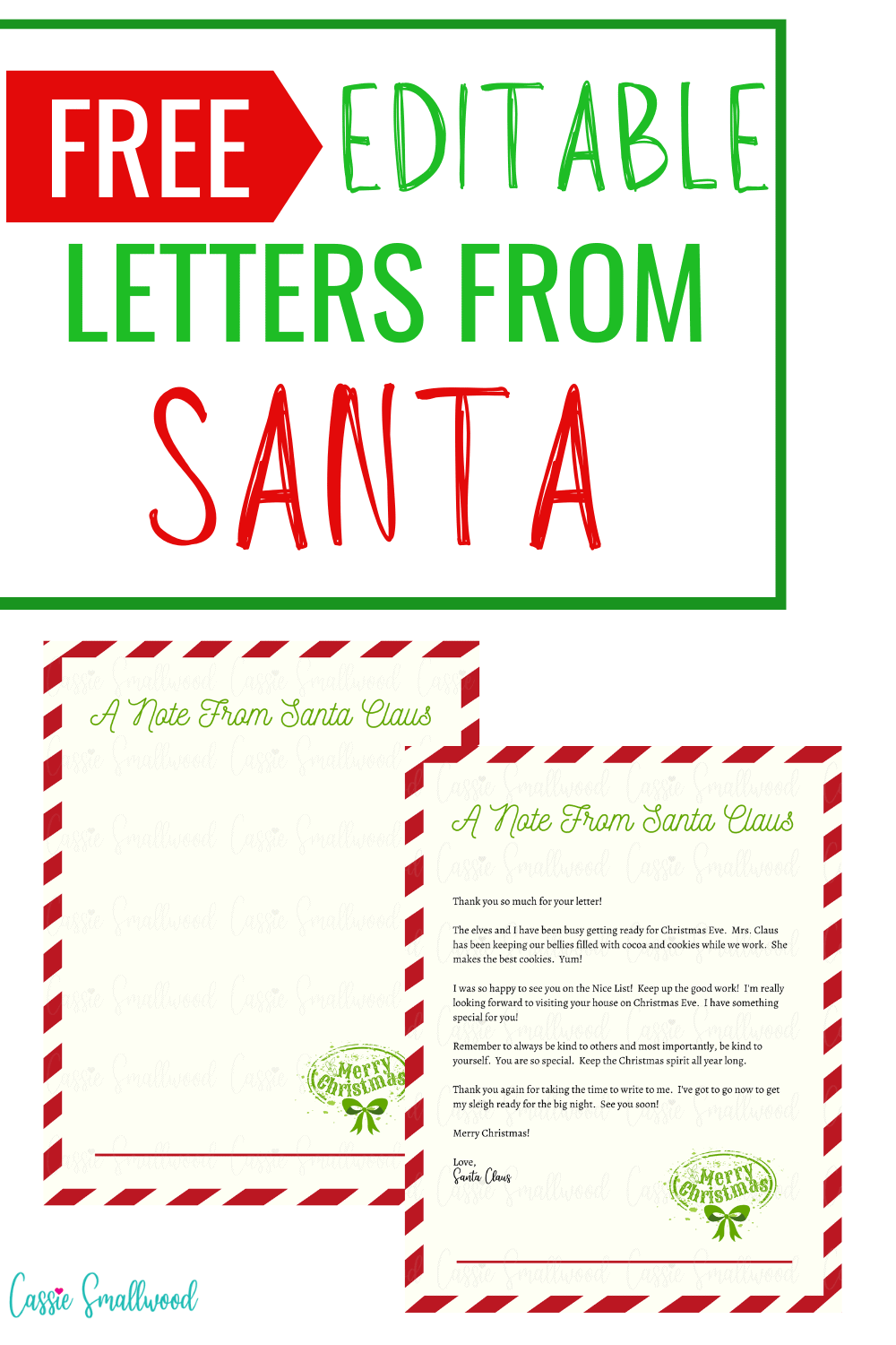 Letter From Santa Template Printable