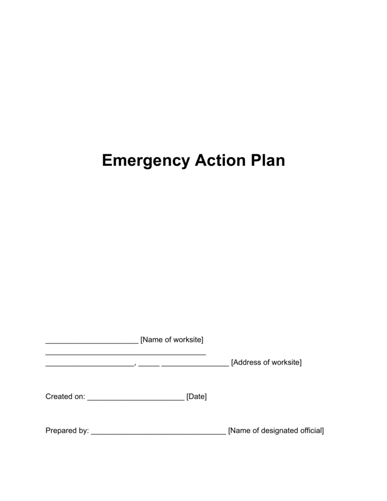 Printable Emergency Action Plan Template