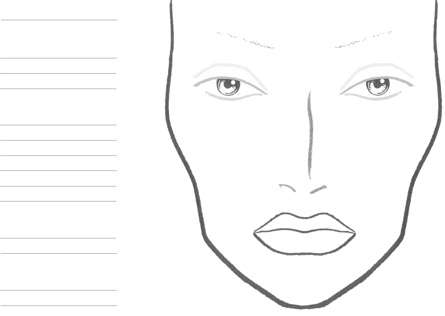 Free Face Chart PDF 4253KB 1 Page s 