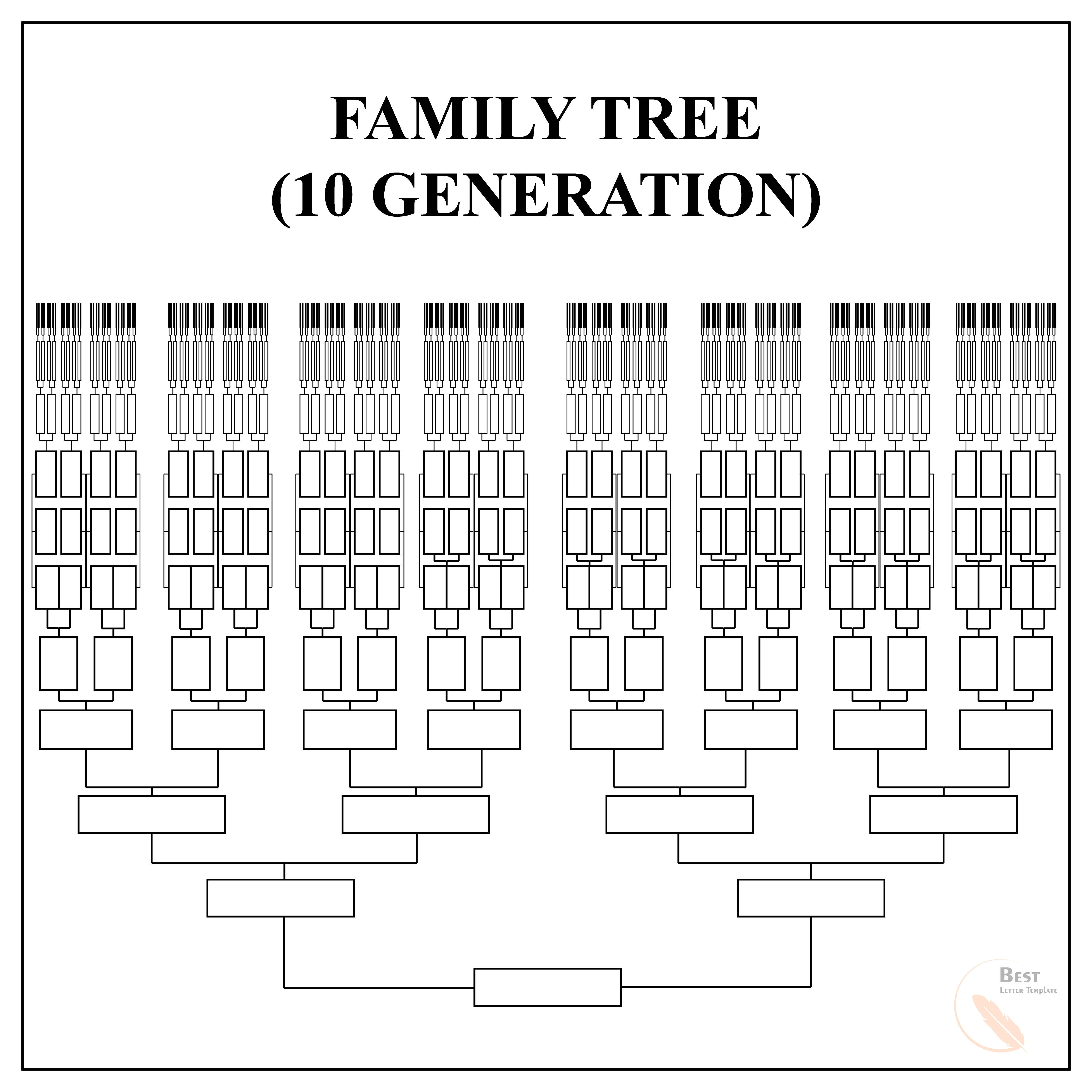 Printable 10 Generation Family Tree Template Excel