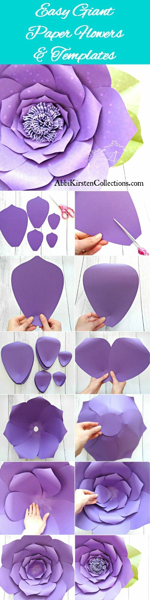 Free Flower Template How To Make Large Paper Flowers