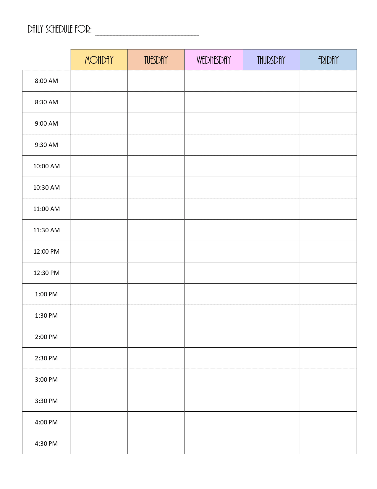 FREE Homeschool Schedule Template Editable And Printable