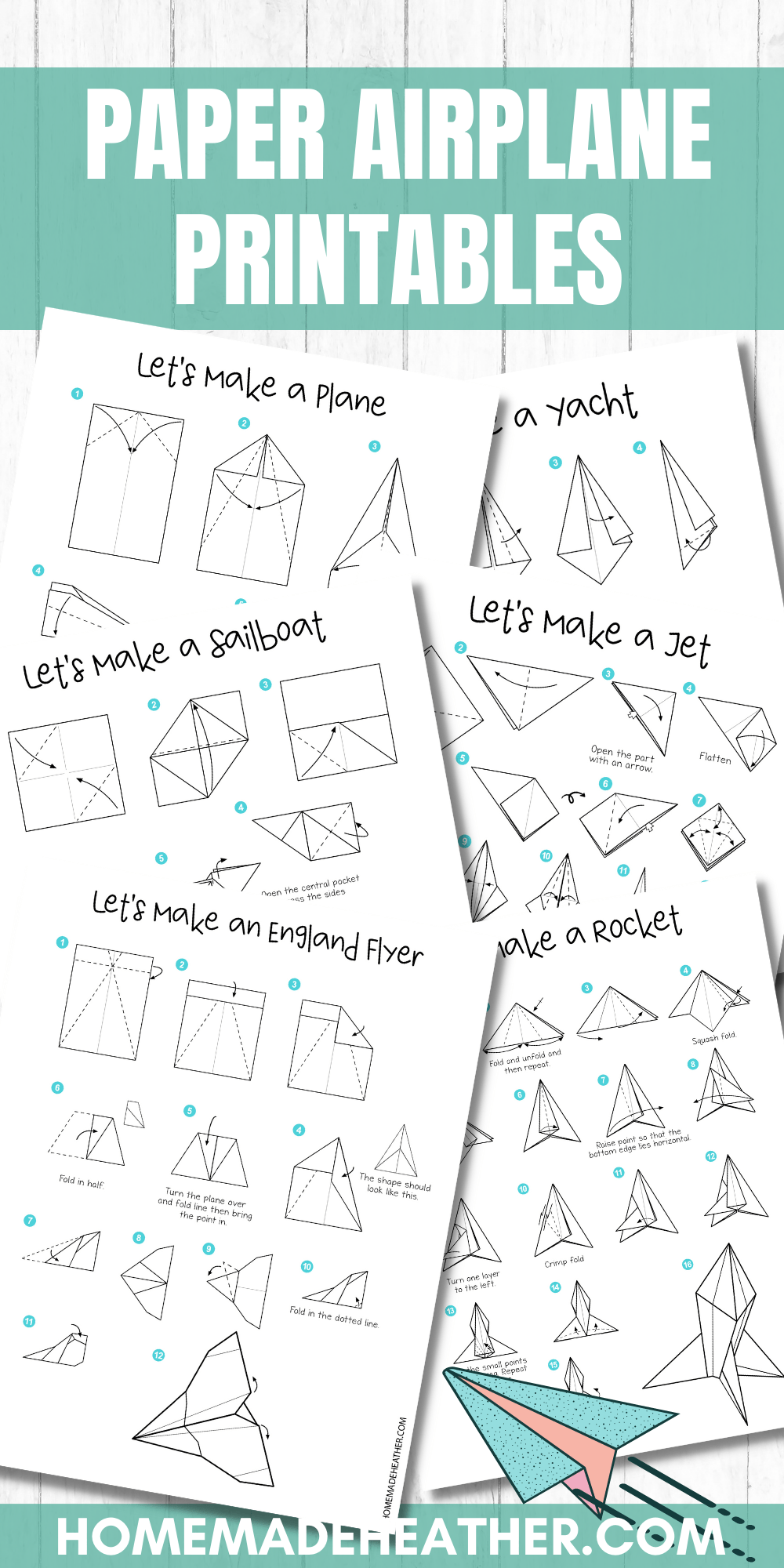 Free Paper Airplane Printables Homemade Heather