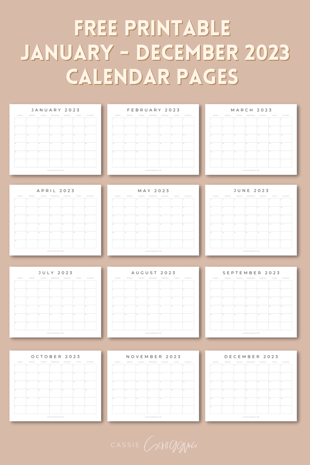 Free Printable 2023 Calendar Templates All 12 Months 