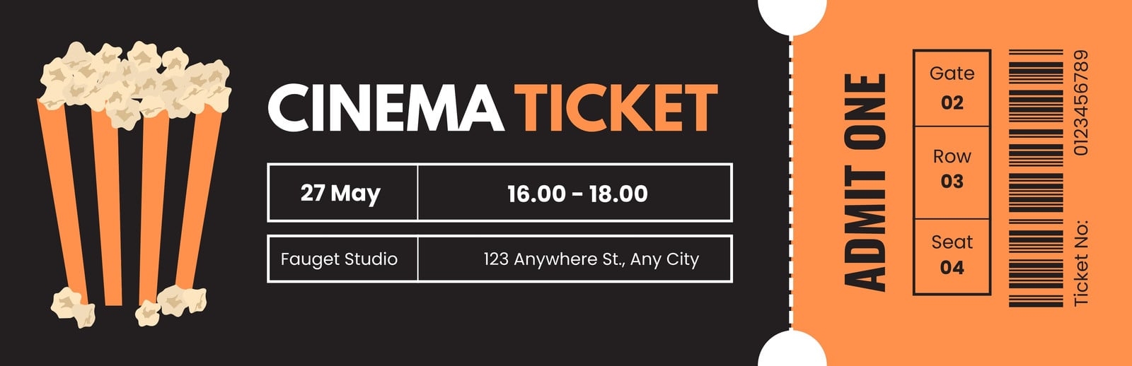 Free Printable And Customizable Movie Ticket Templates Canva