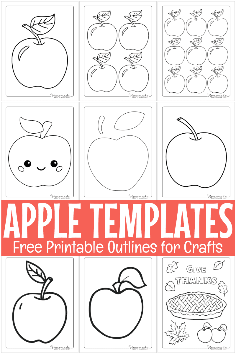 Free Printable Apple Template And Apple Coloring Pages