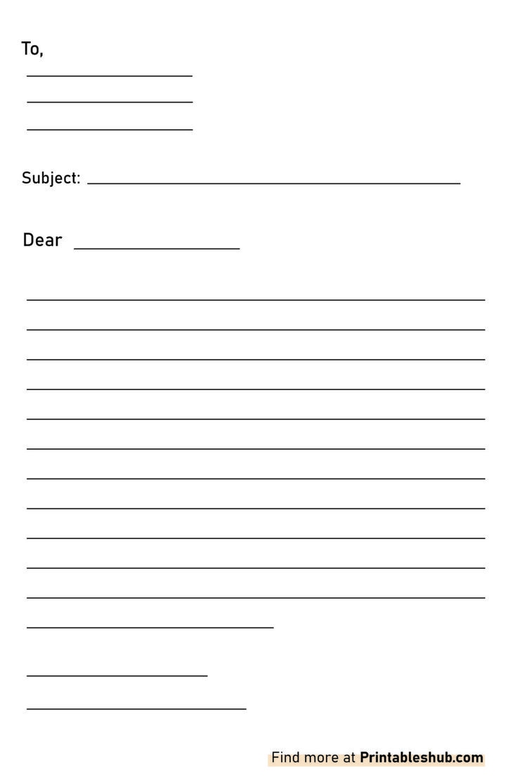 Free Printable Blank Letter Template PDF