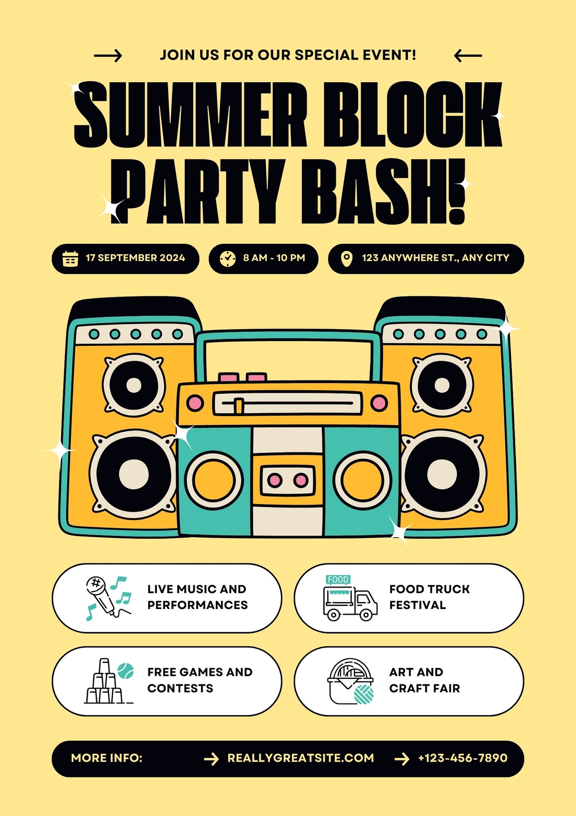 Free Printable Block Party Flyer Template