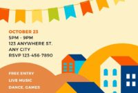 Free Printable Block Party Flyer Template Canva