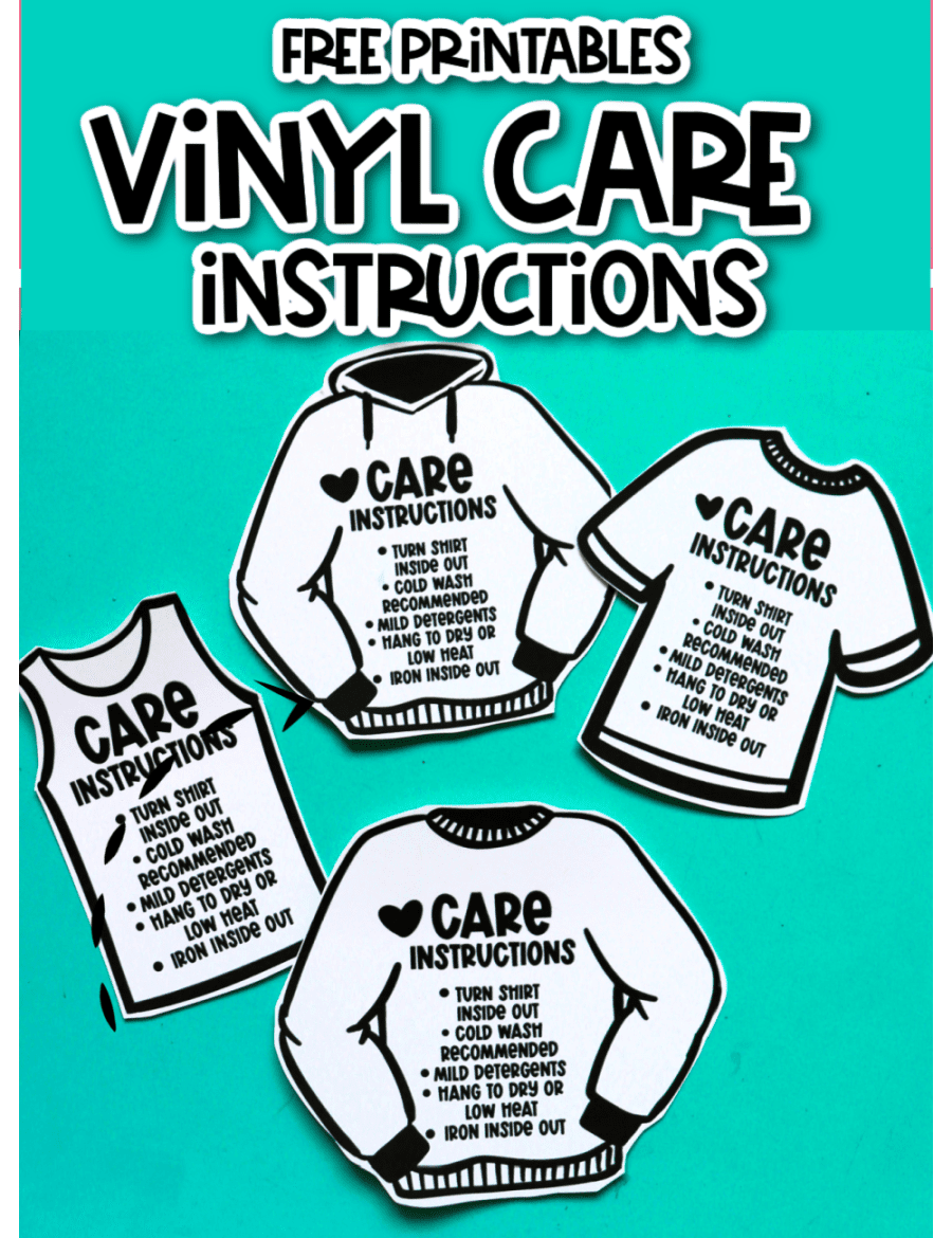 Free Printable Care Instructions For Vinyl Shirts A Girl And A Glue Gun