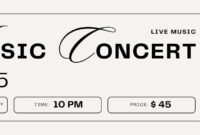 Free Printable Customizable Concert Ticket Templates Canva