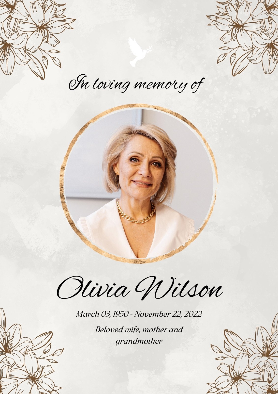 Free Printable Customizable Funeral Program Templates Canva