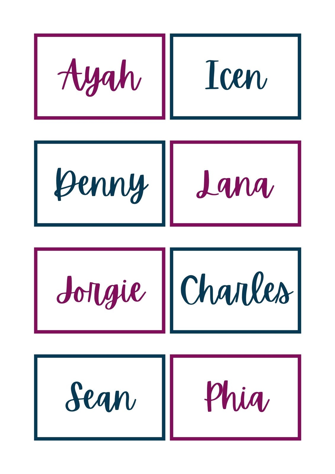 Free Printable Customizable Name Tag Templates Canva