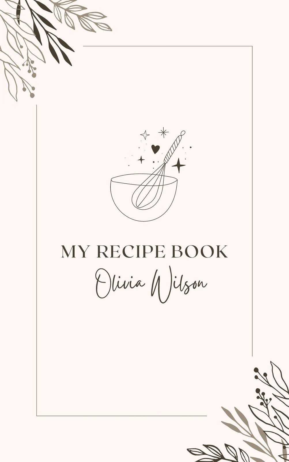 Free Printable Customizable Recipe Book Cover Templates Canva