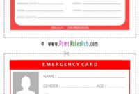 Free Printable Emergency Card Templates PDF Included