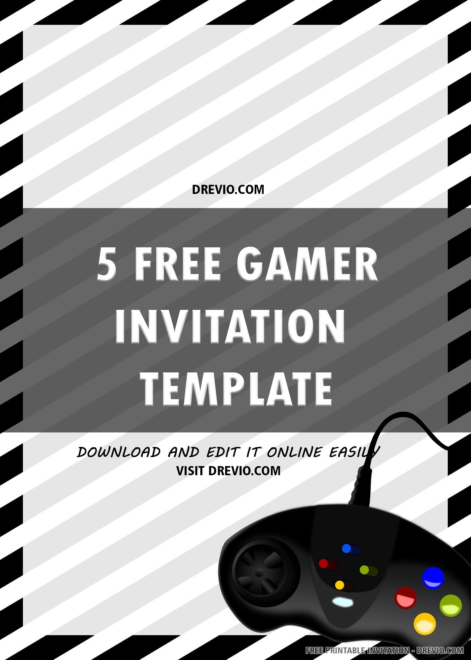 Free Printable Gamer Invitation Templates