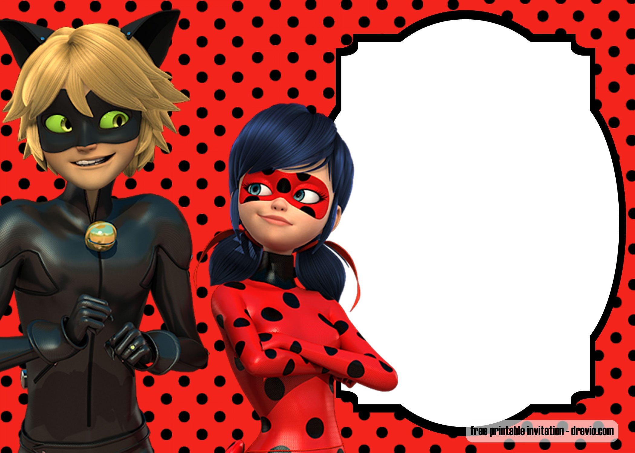 FREE Printable Miraculous Ladybug Invitation Templates Drevio Free And Printable Custom Invitation Templates