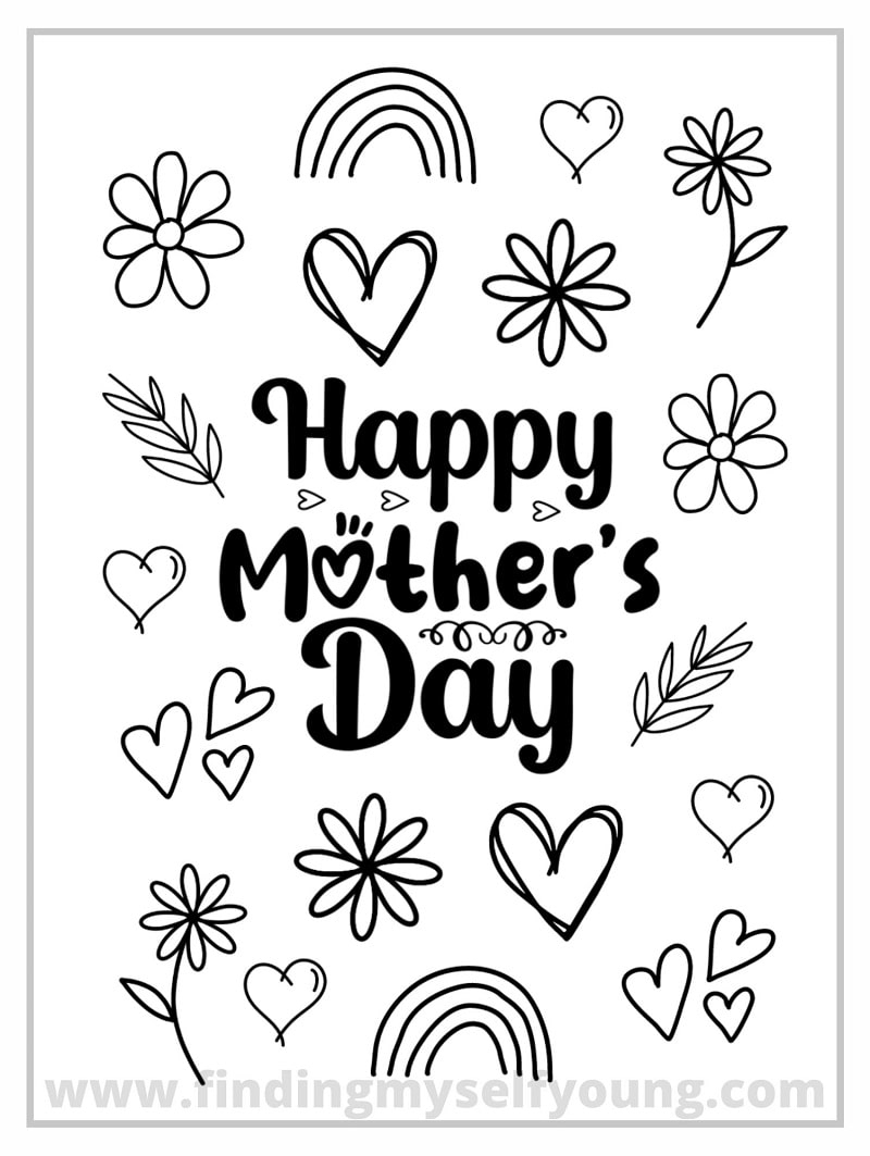 Free Printable Mother s Day Colouring Card Finding Myself Young