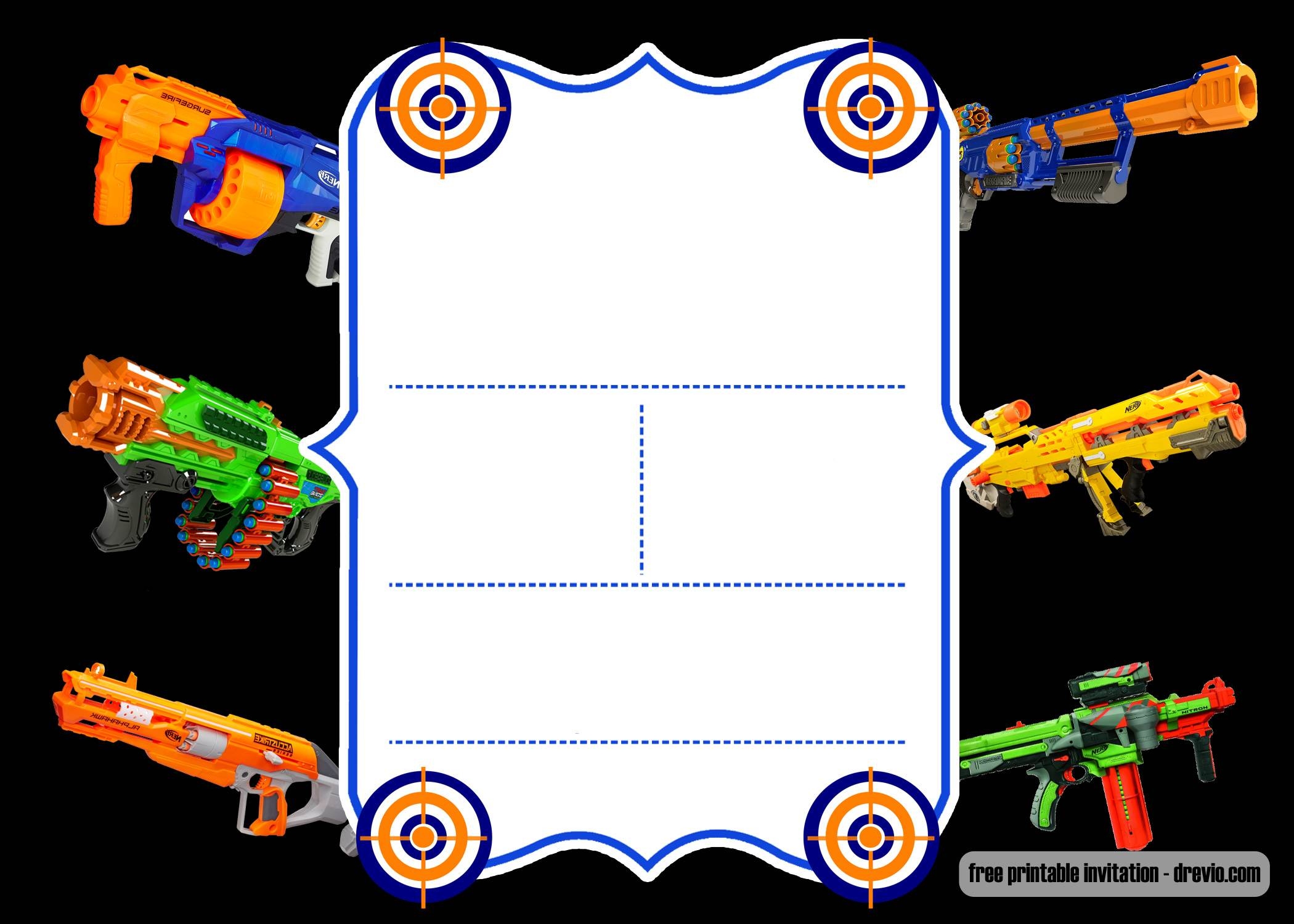 FREE Printable Nerf Invitation Template New Version Drevio Free And Printable Custom Invitation Templates