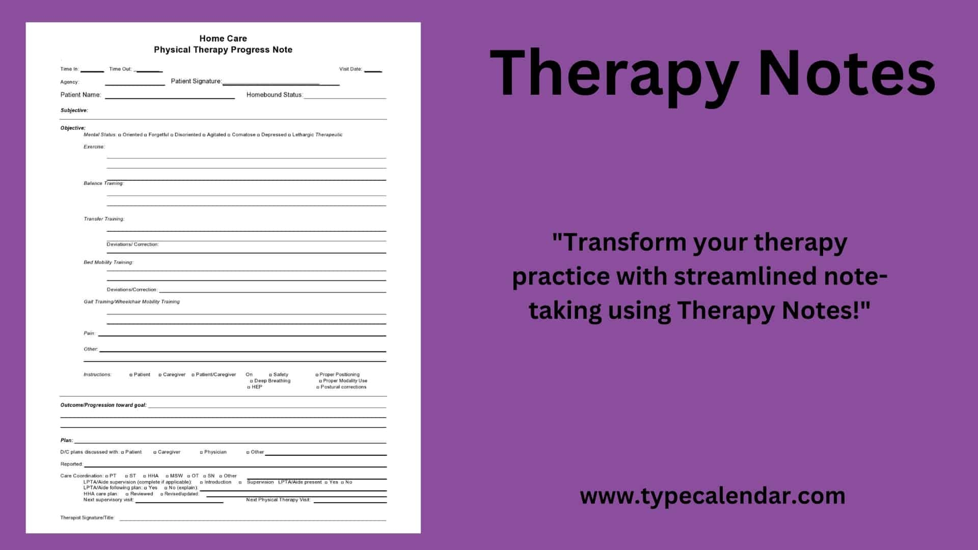 Free Printable Therapy Notes Templates PDF Progress Notes