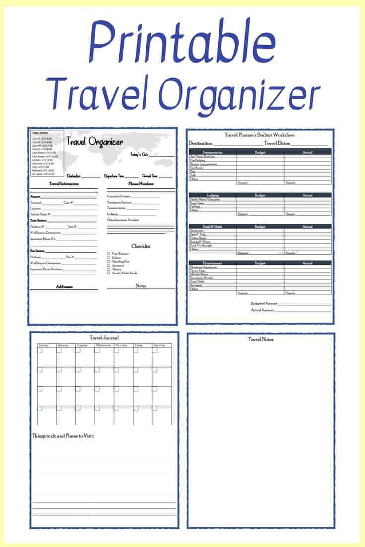 Downloadable Free Printable Vacation Planner Template