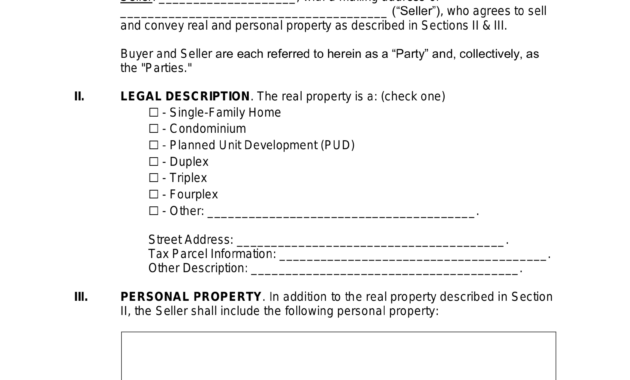 Printable Property Sale Agreement Template - Printables Template Free