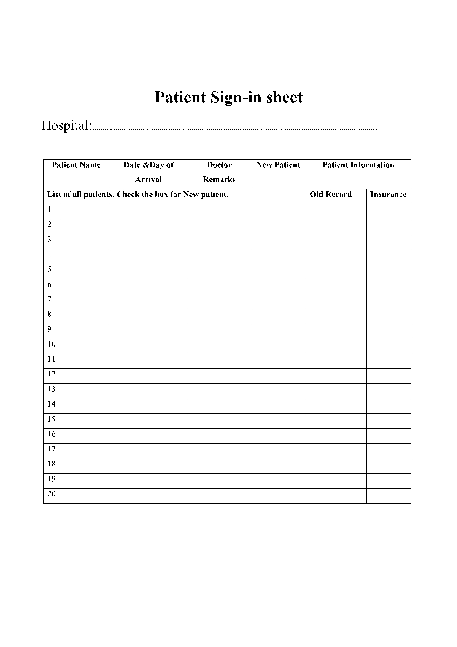 Free Sign In up Sheet Templates PDF CocoSign