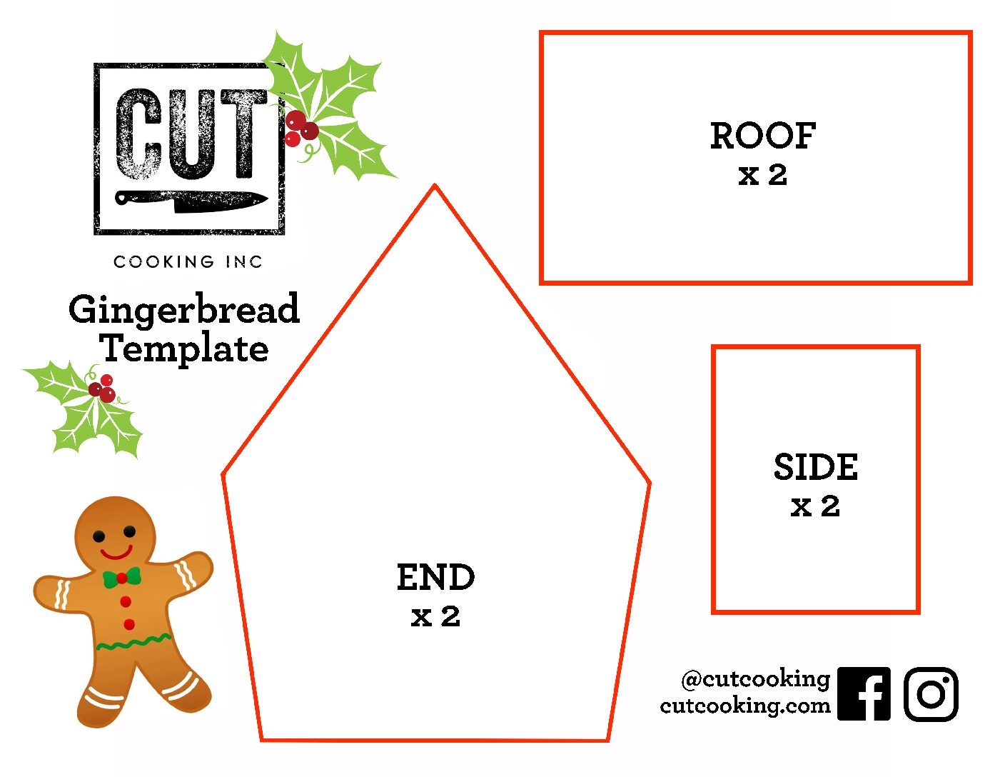 Free Gingerbread House Template Printable