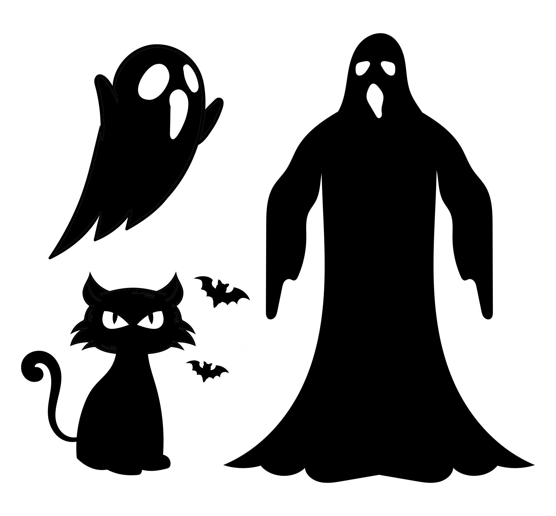 Printable Halloween Window Silhouettes Template