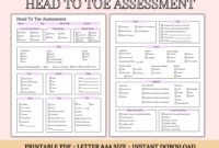 Head To Toe Assessment Template Nursing Checklist Nursing Student Notes Patient Assessment Template Health Assessment Class Etsy