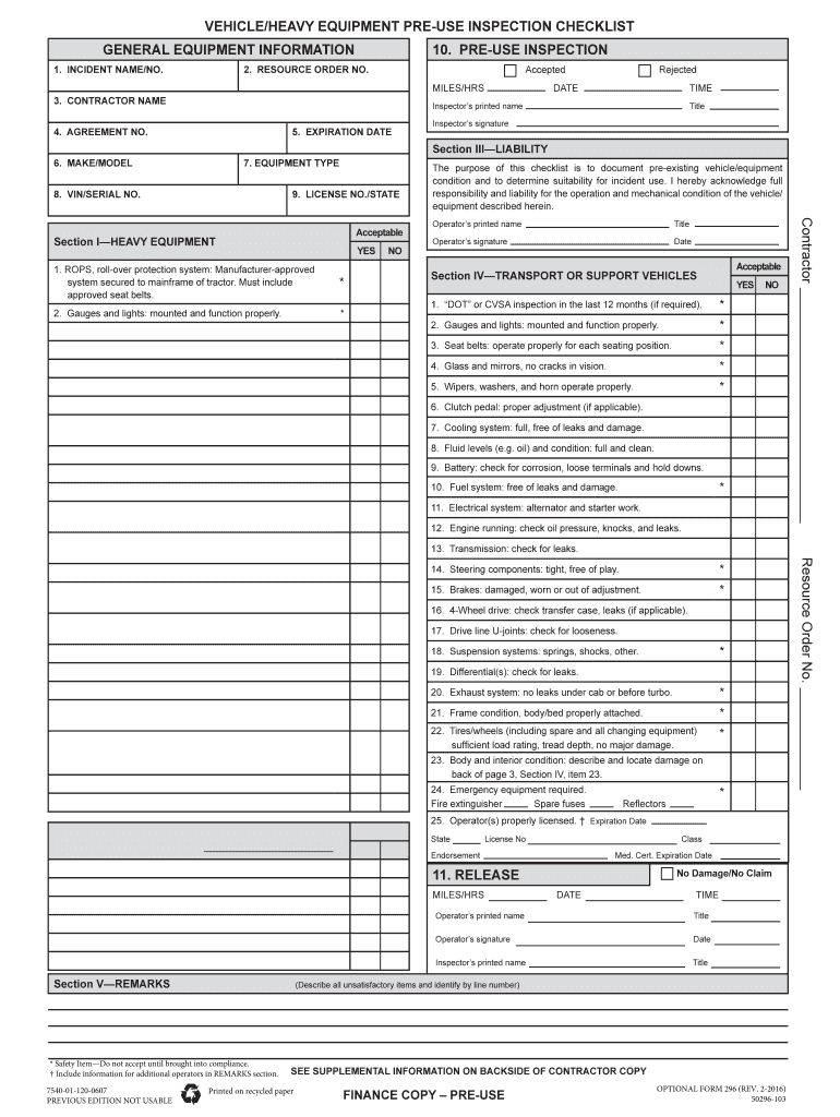 Heavy Equipment Inspection Checklist Pdf Fill Online Printable Fillable Blank PdfFiller