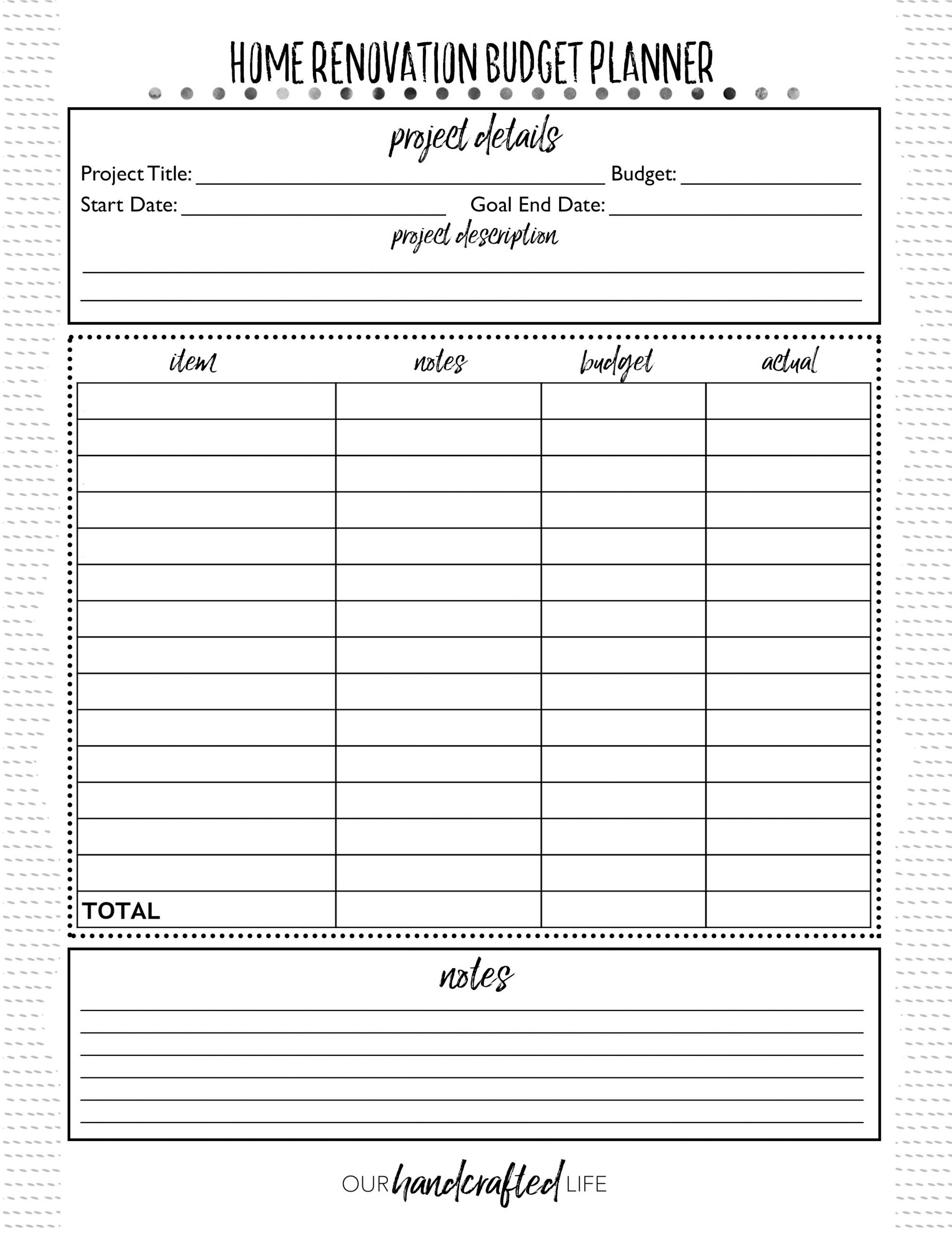 Home Renovation Planner Free Printable DIY Home Reno Project Planner Our Handcrafted Life