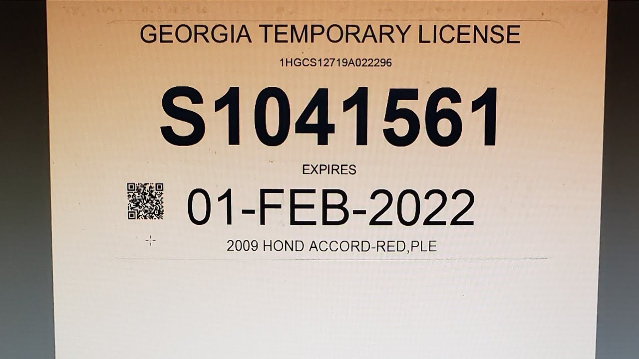 Fake Printable Temporary License Plate Template