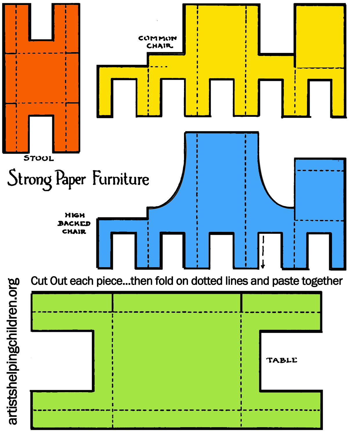 Printable 3d Paper Furniture Templates