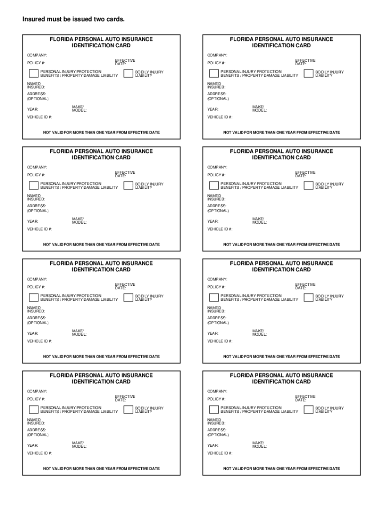 Printable Fake Auto Insurance Card Template