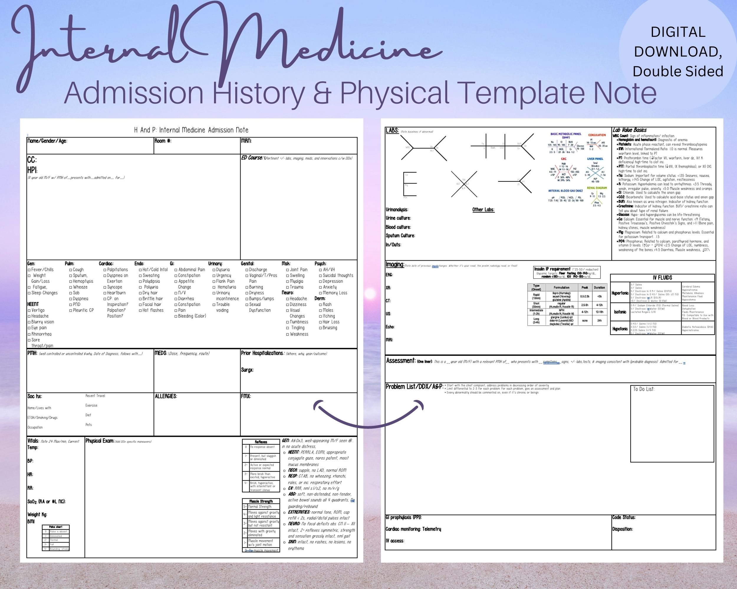 Printable Blank H&p Template