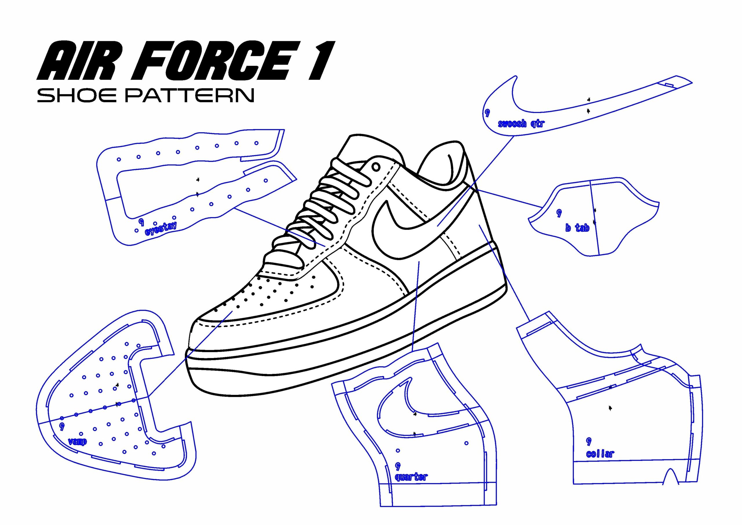 Printable Air Force 1 Template