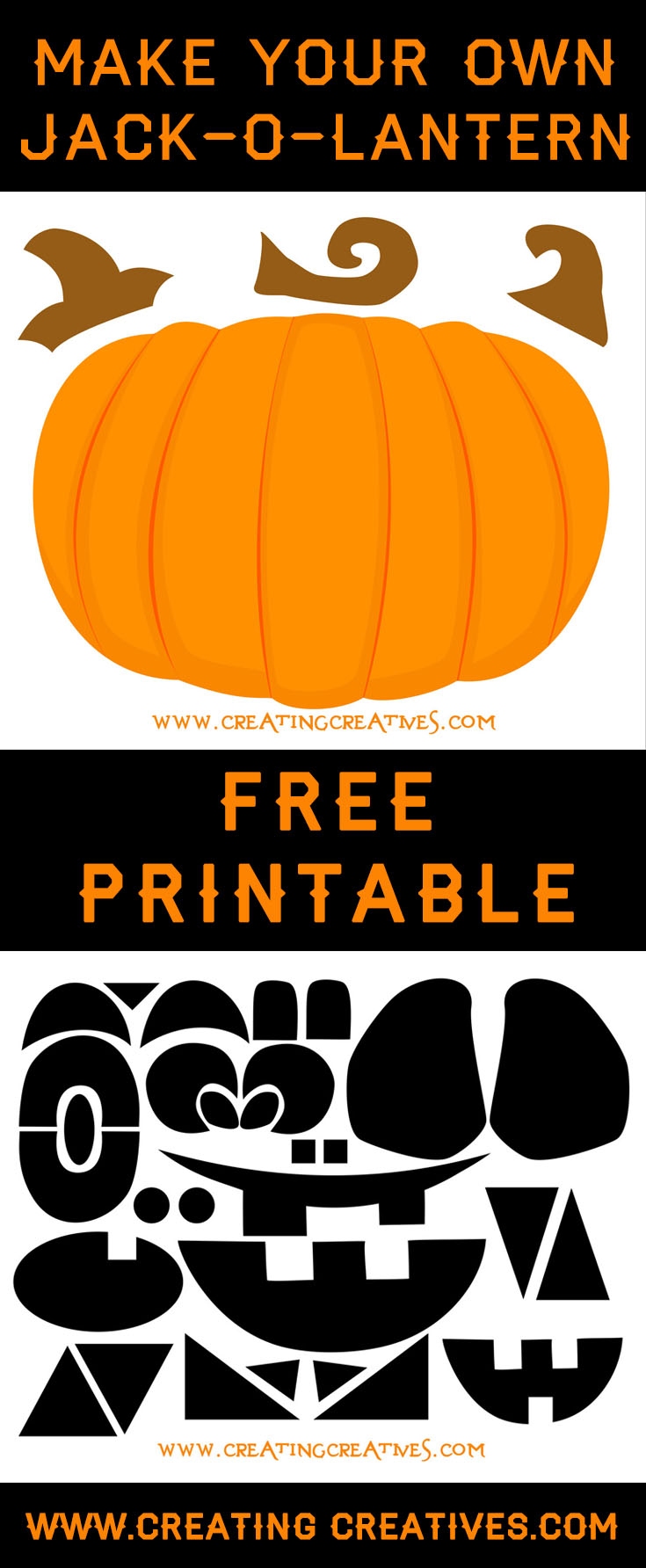 Jack O Lantern Face Board With Free Printable Creating Creatives