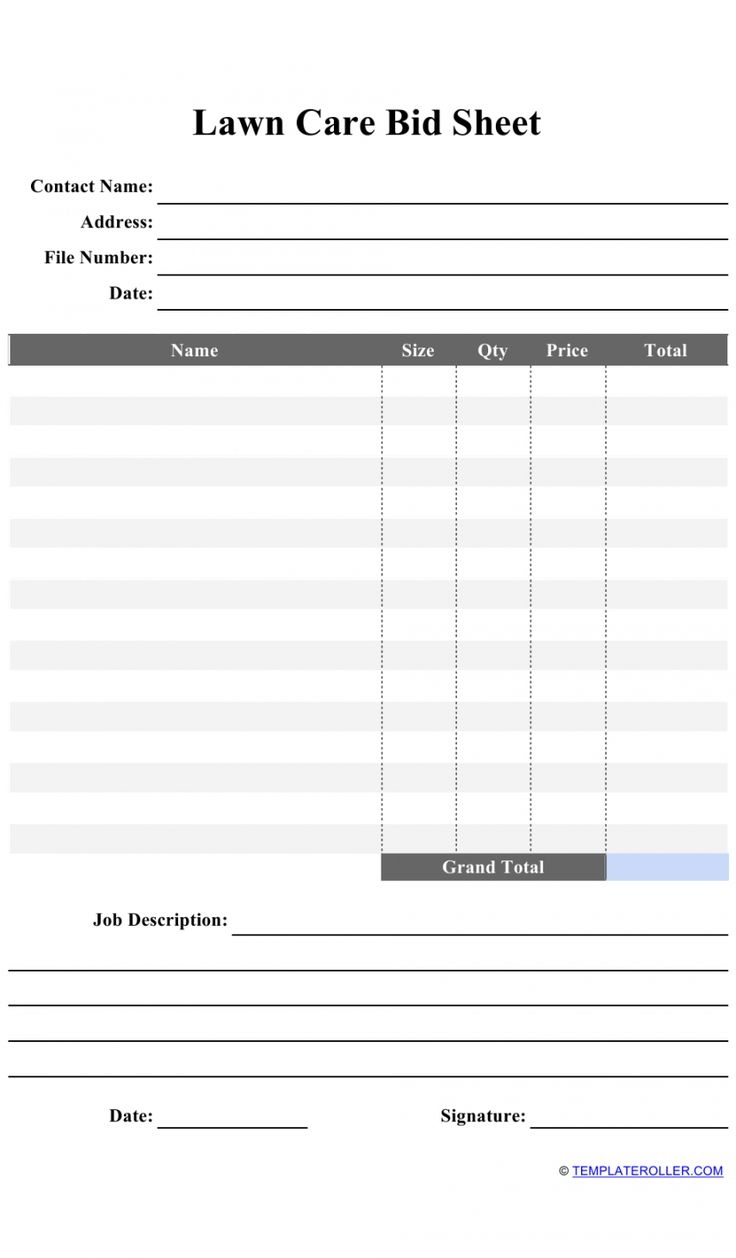 Landscape Maintenance Estimate Template