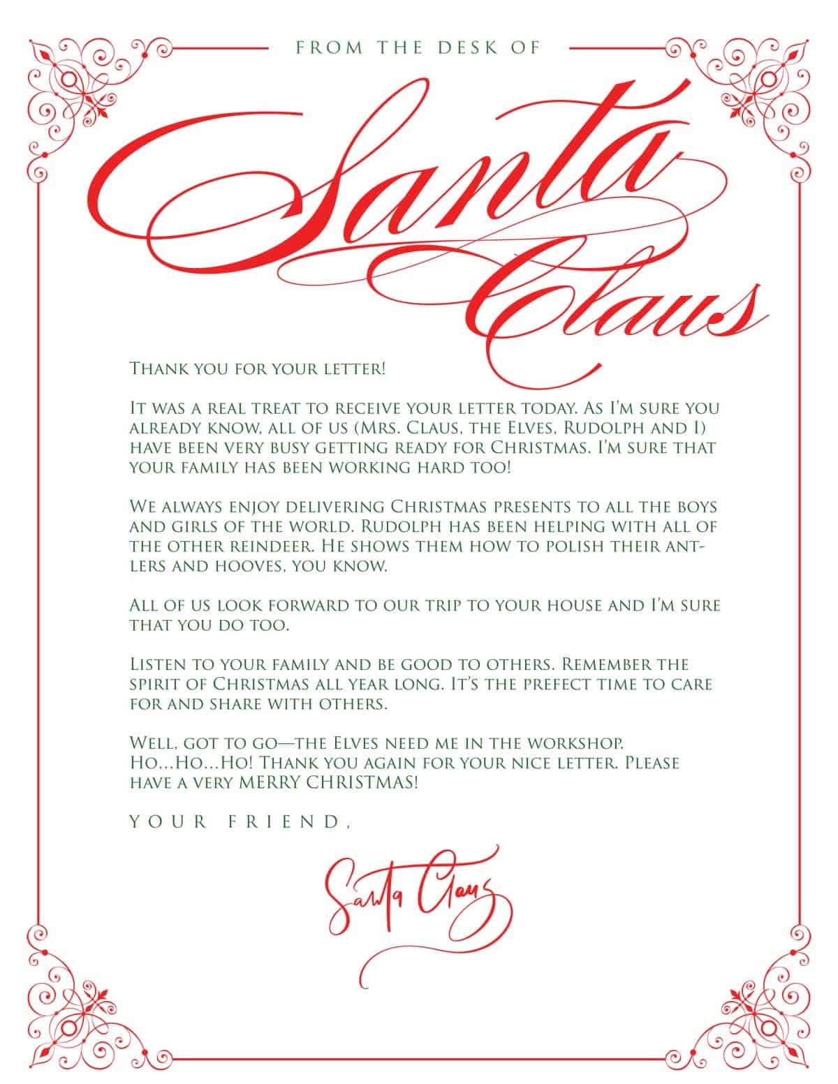 Letter From Santa Free Printable EDITABLE Skip To My Lou