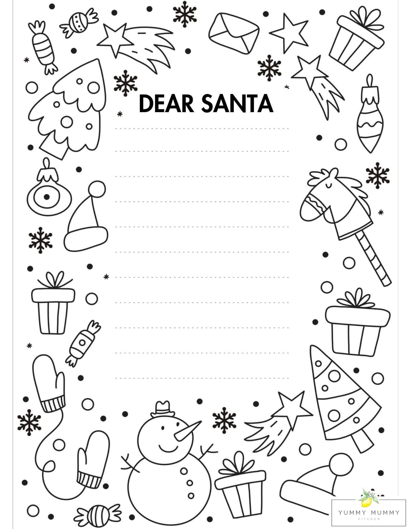 Letter To Santa Template Free Printable Dear Santa Letters