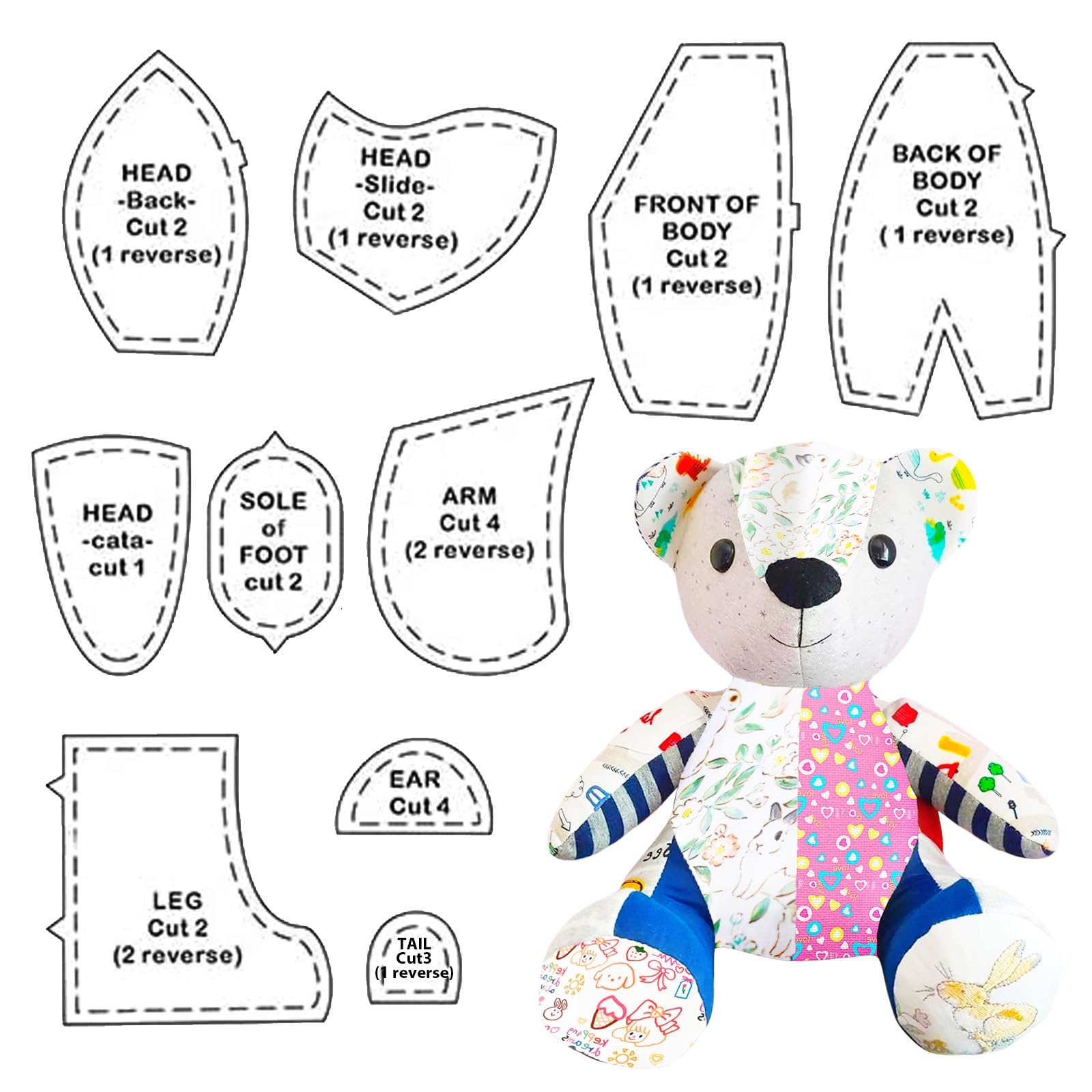 Template Free Downloadable Memory Bear Sewing Pattern Free Printable 
