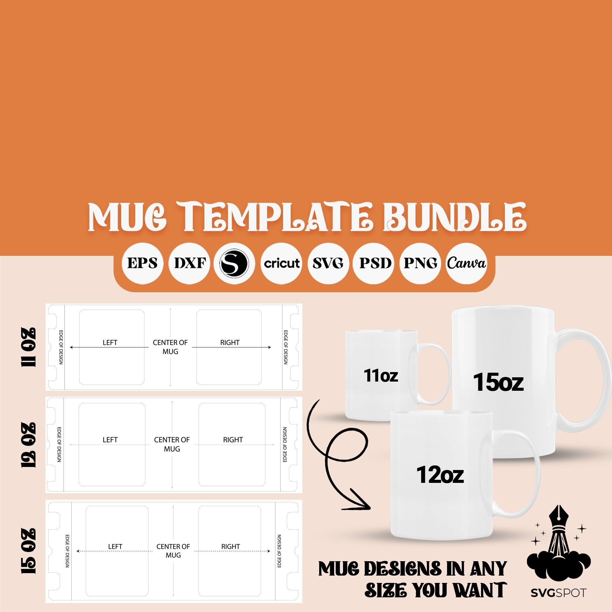 Mug Template 11oz Mug Template 12oz Mug Template 15oz Mug Template Mug Template Svg Bundle Mug Full Wrap Template Etsy