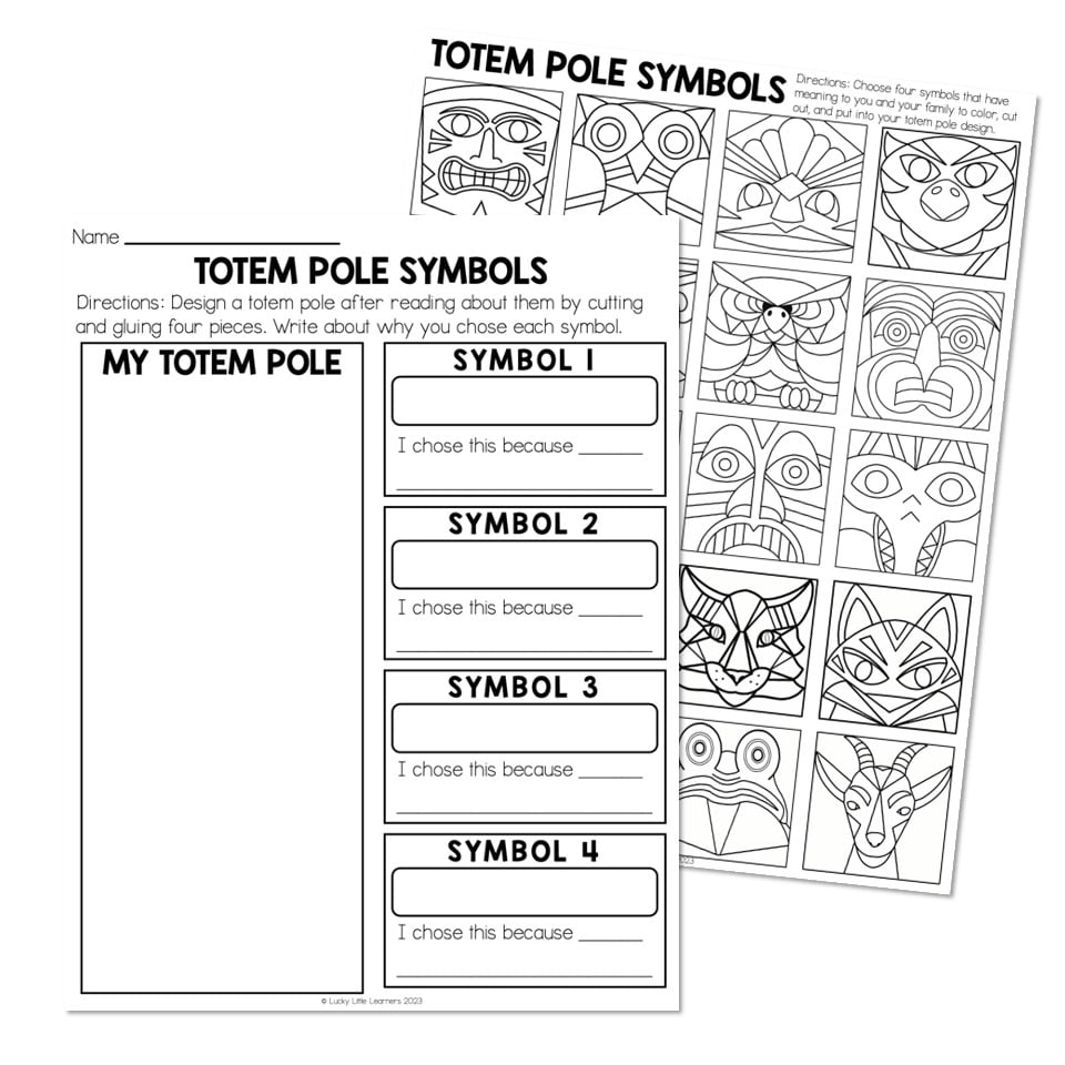 Native American Totem Pole Symbols Lucky Little Learners