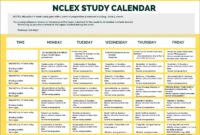 Nclex Study Calendar Template Etsy