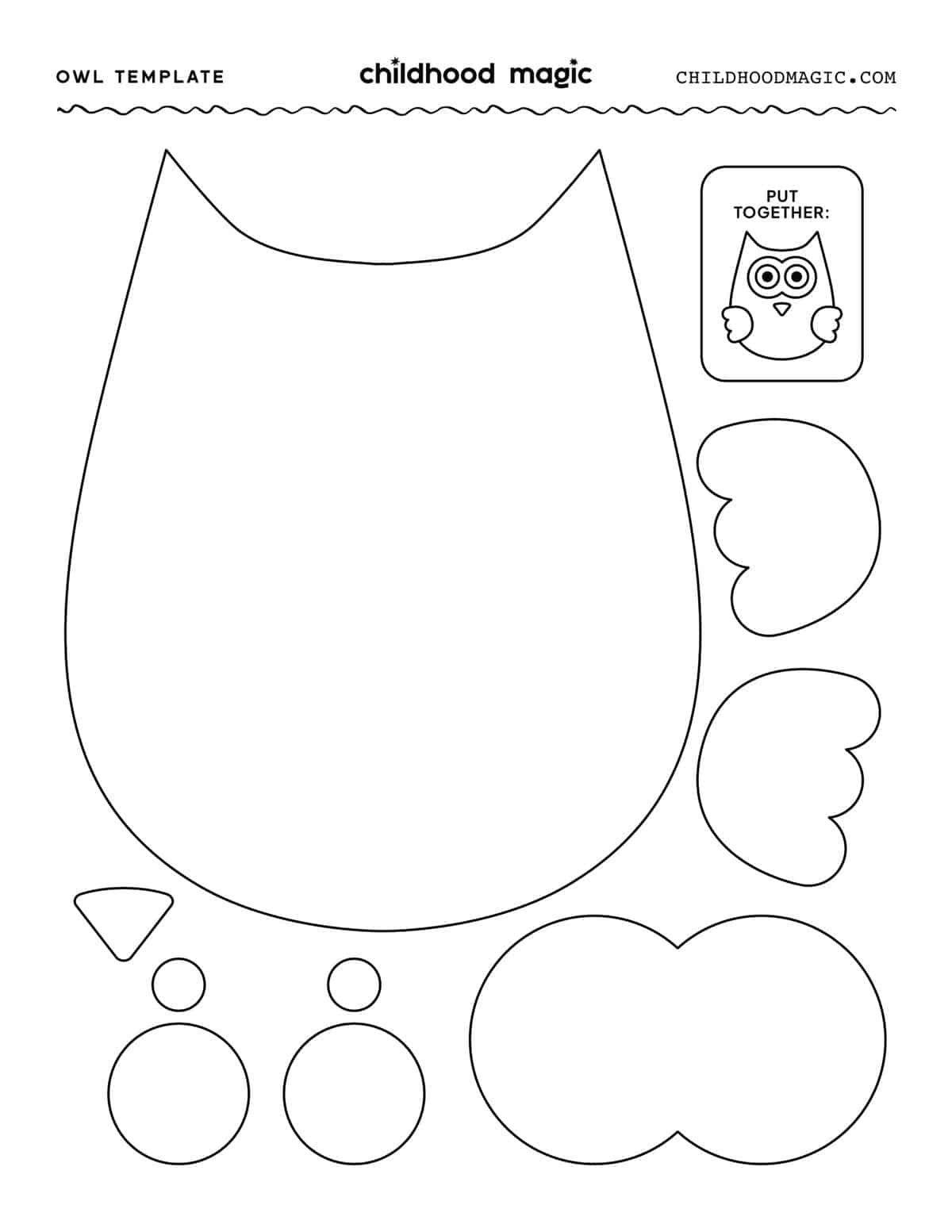 Owl Template Childhood Magic