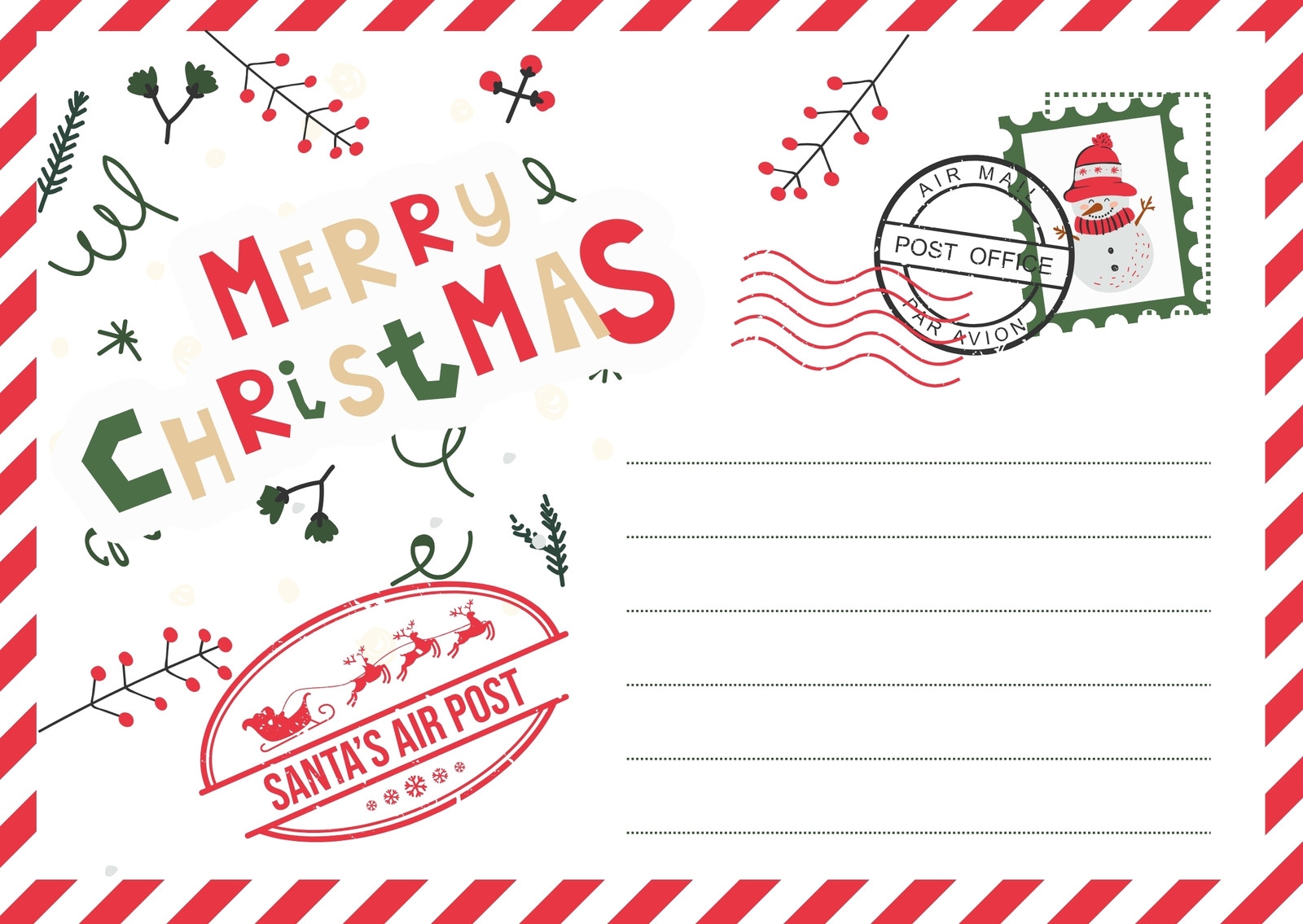 Free Printable Christmas Card Templates