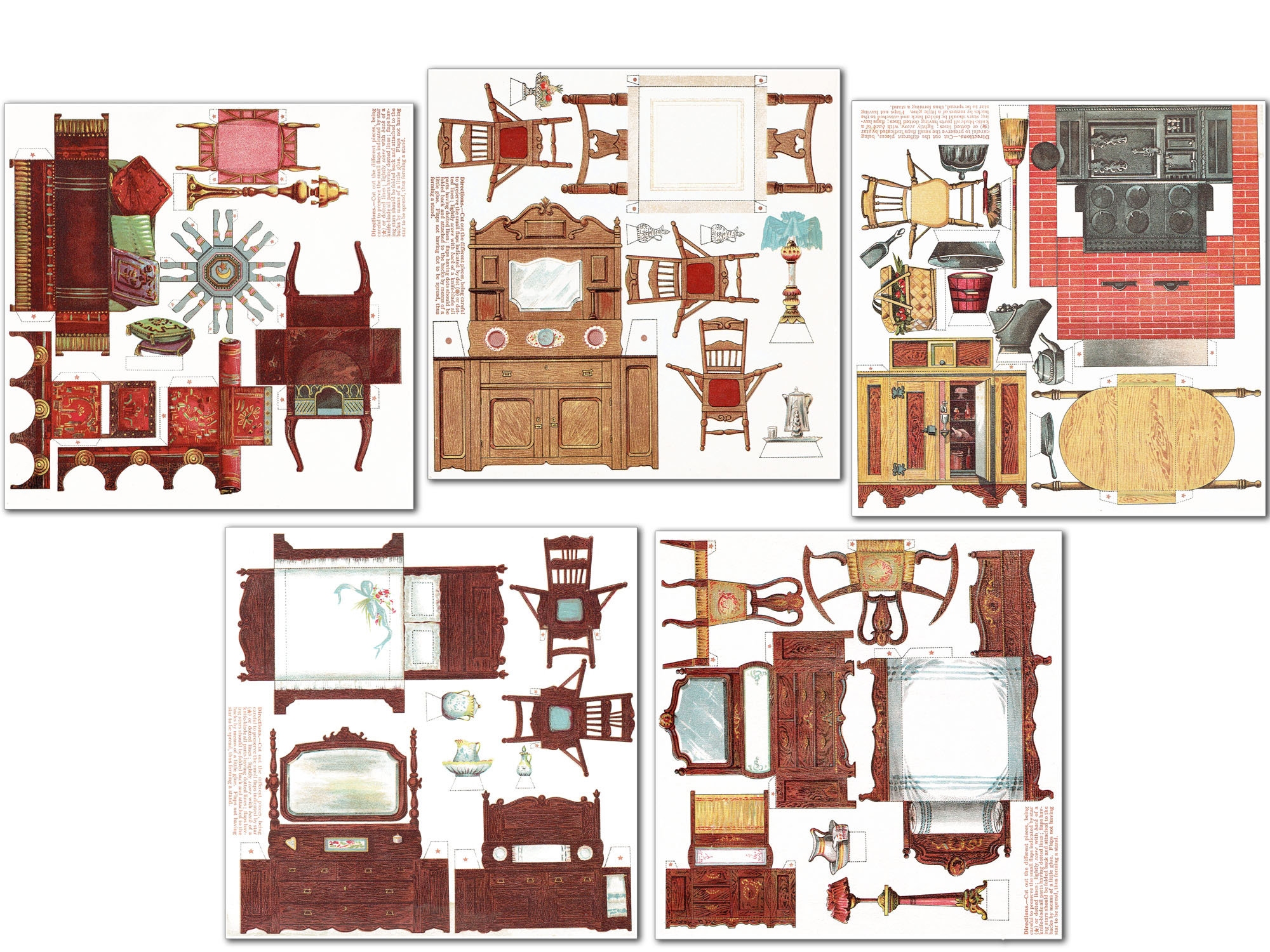 Paper Doll House Furniture Paper Doll Printable Digital Download Etsy Sweden